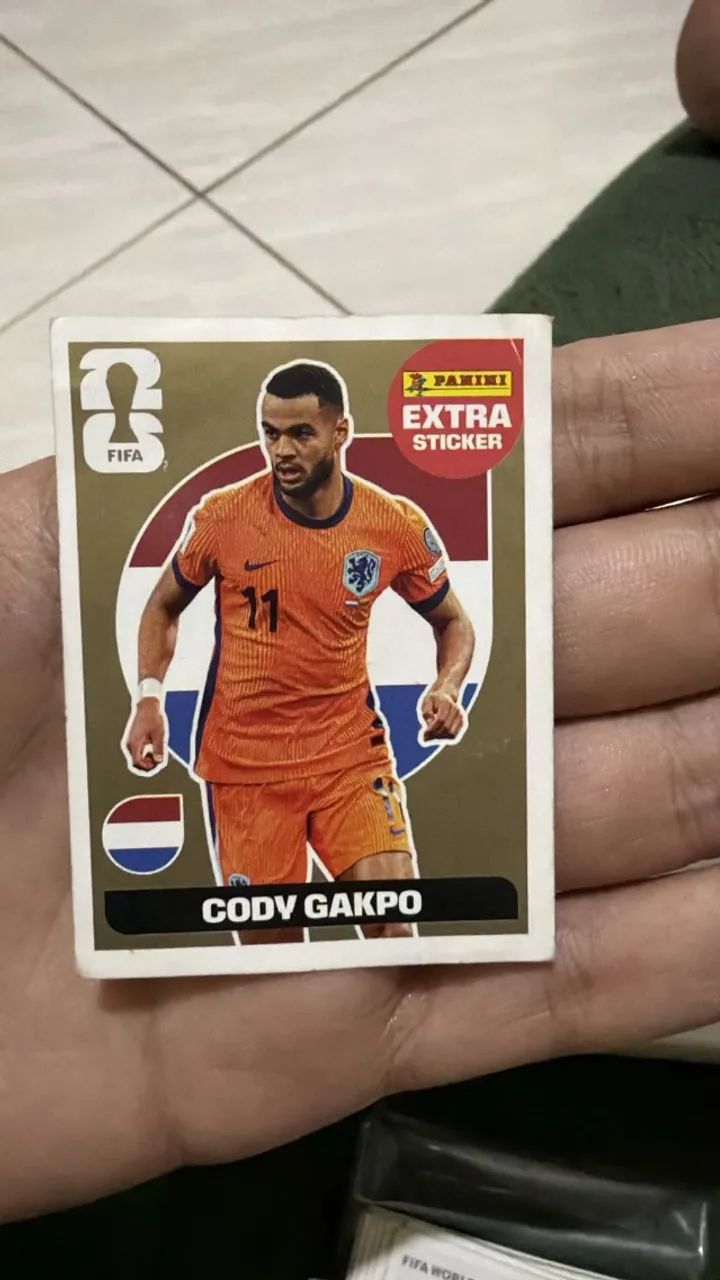 Figurinha da copa extra stickers de ouro