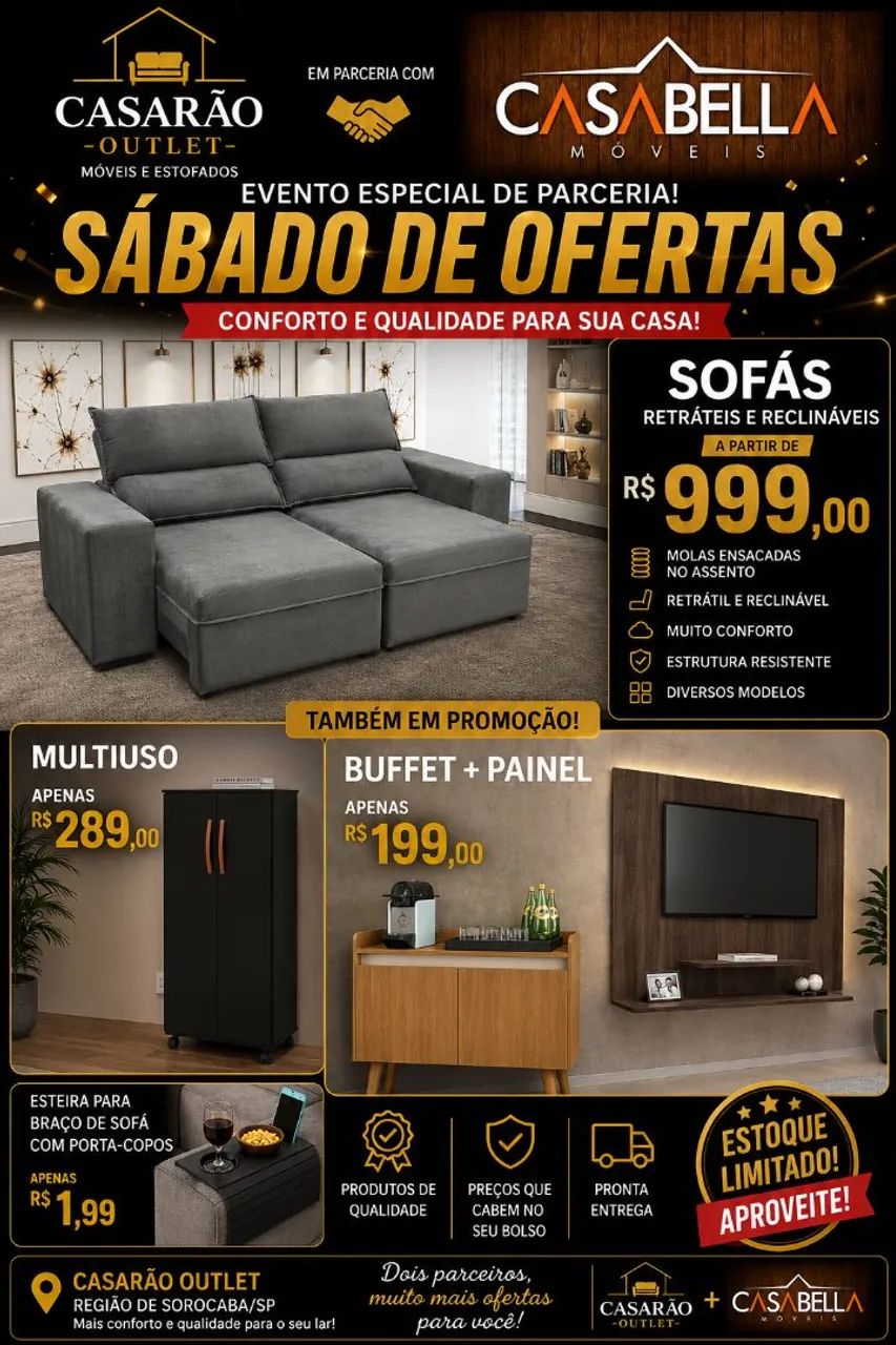 Sofas e moveis a precos imperdíveis 