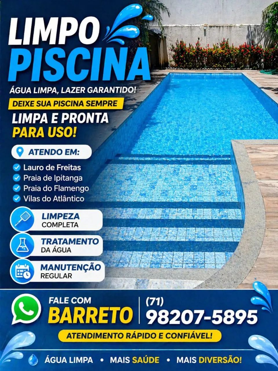 Limpeza e manutenção de piscina 