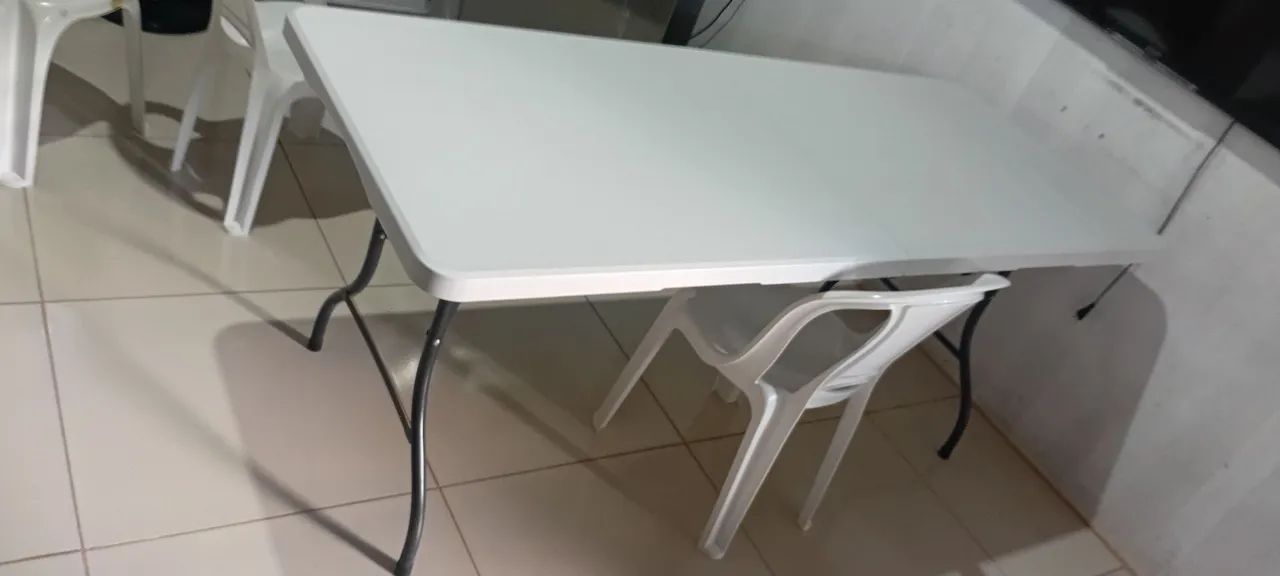 MESA DOBR ÁVEL 180 x 70 BRANCA - Foto 2