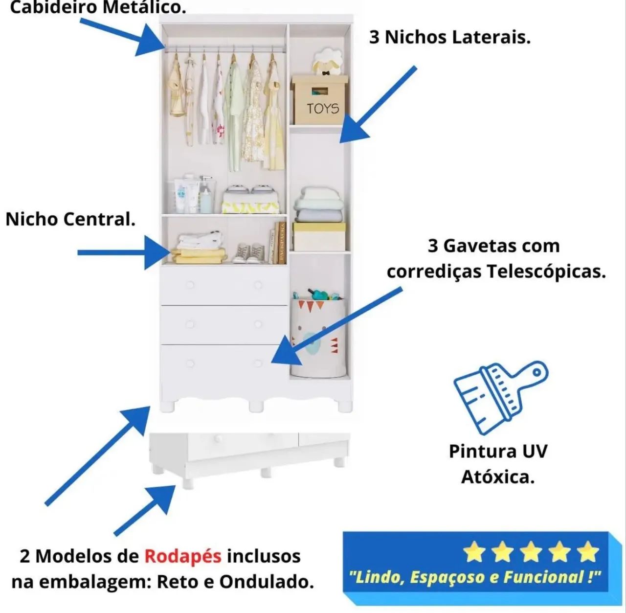 Armário, cômoda e berço na caixa ainda  - Foto 6