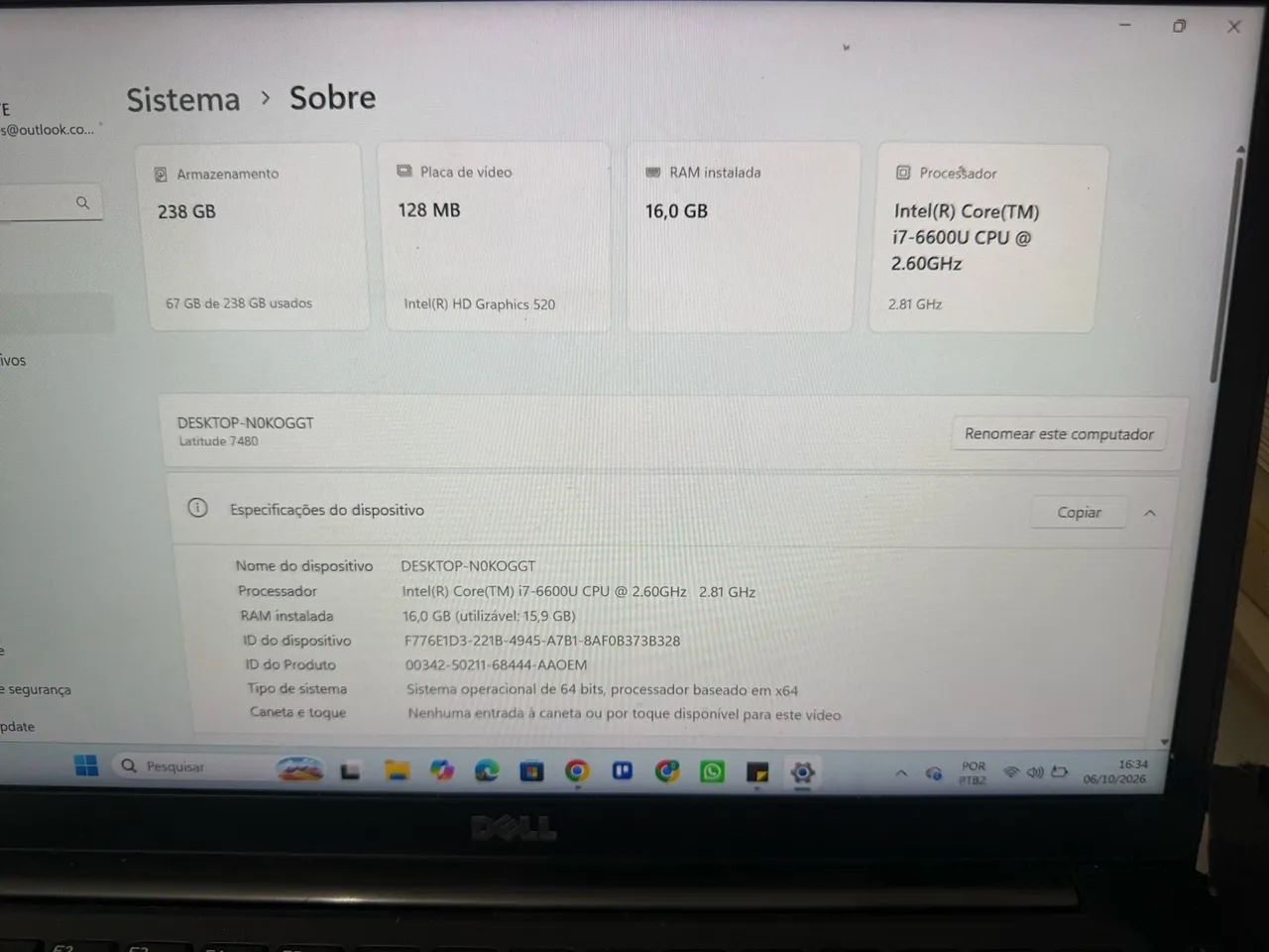 NOTEBOOK DELL LATITUDE i7 - 16GB RAM + SSD - Foto 2