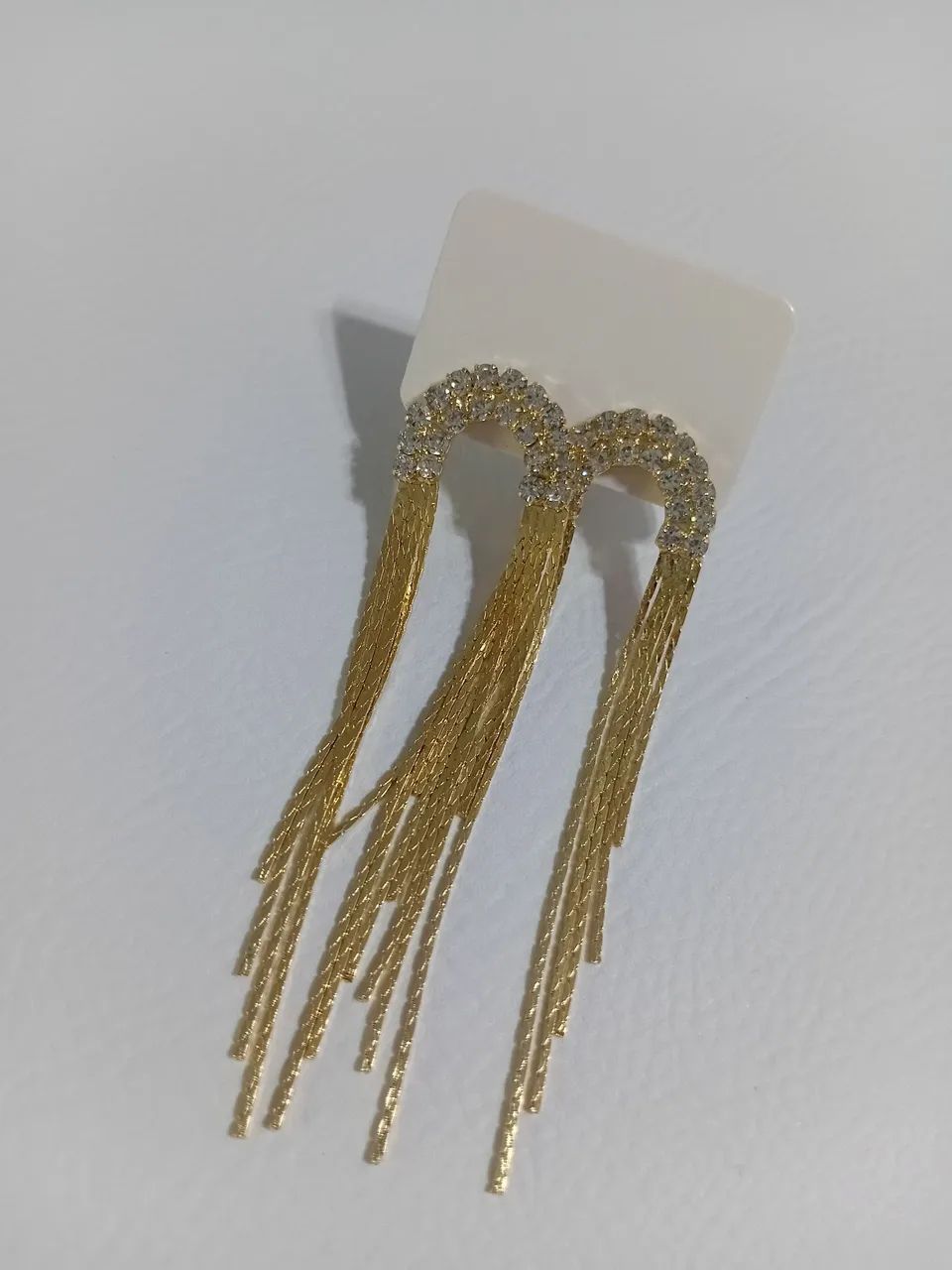 Brincos Longos com Strass 