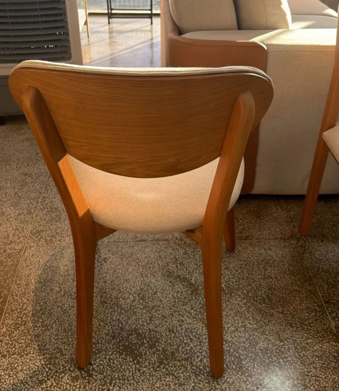 Cadeira de jantar madeira maciça tecido linho( unidade )   - Foto 3