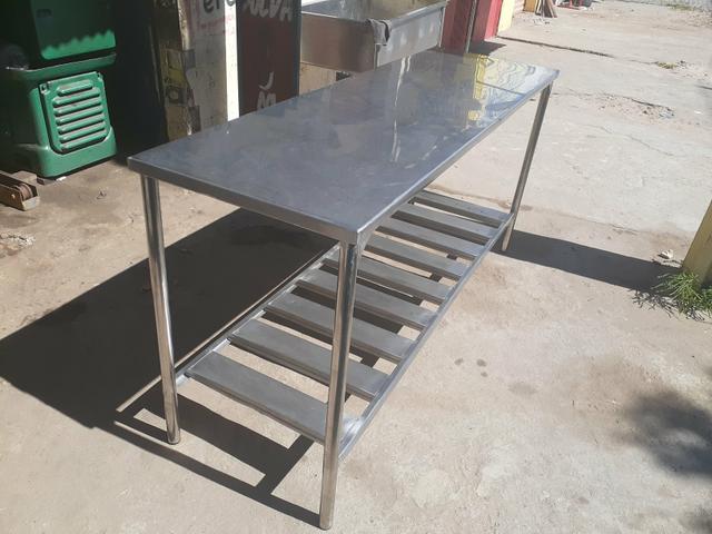 Mesa em aço inox 304 med 190 x 60 - Foto 4