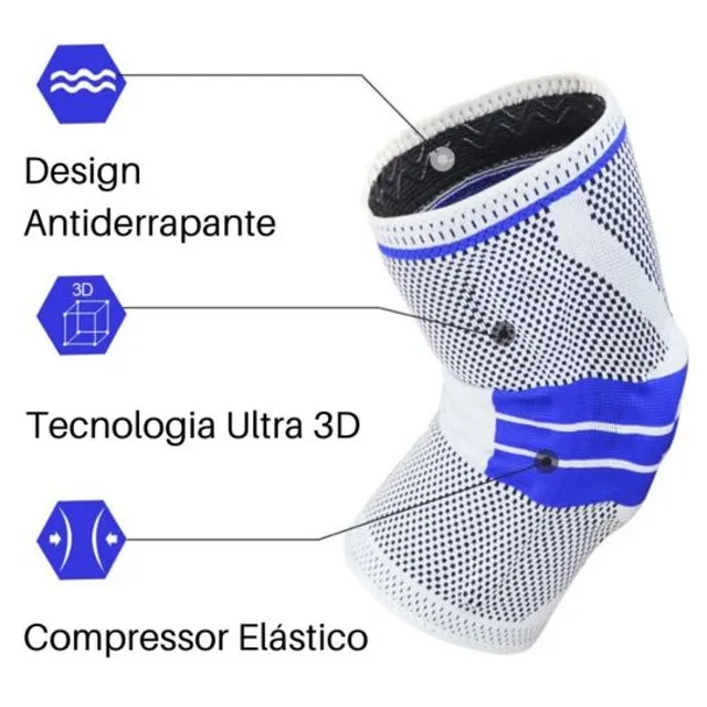 Tensor De Compressão 3D Com Silicone Patelar E Espiral