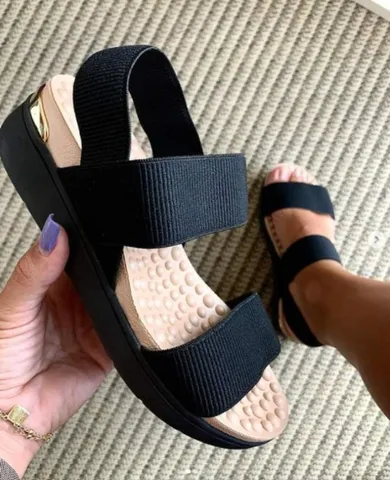 LOUIS VUITTON - CHINELO - papete marrom de couro fecho em velcro