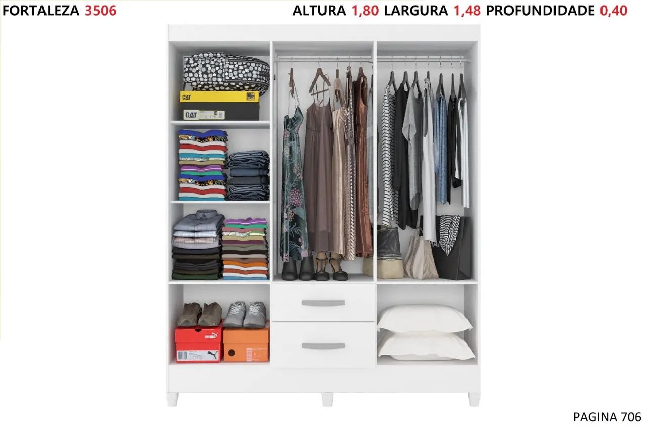Gurda roupa casal 6 portas 2 gavetas  - Foto 3