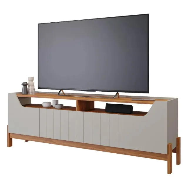 Bancada Permóbili Moema 100% MDF - Off White/Cinamomo
