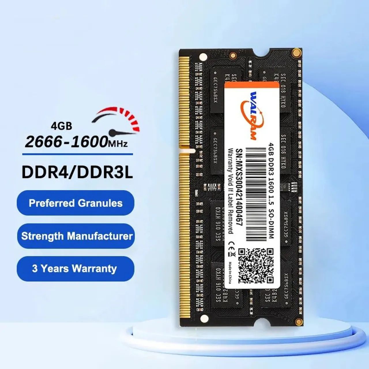 Memória Ram Walram Original 4GB DDR3L 1600 (Lacrado)