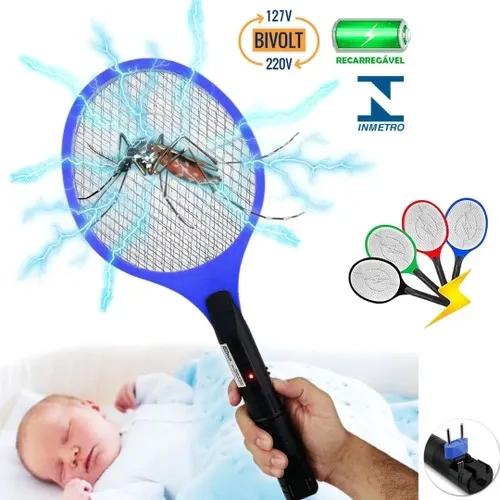 Raquete Eletrica Mata Mosca