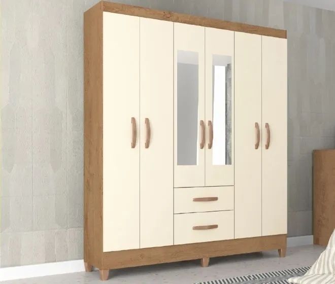 Gurda roupa casal 6 portas 2 gavetas 