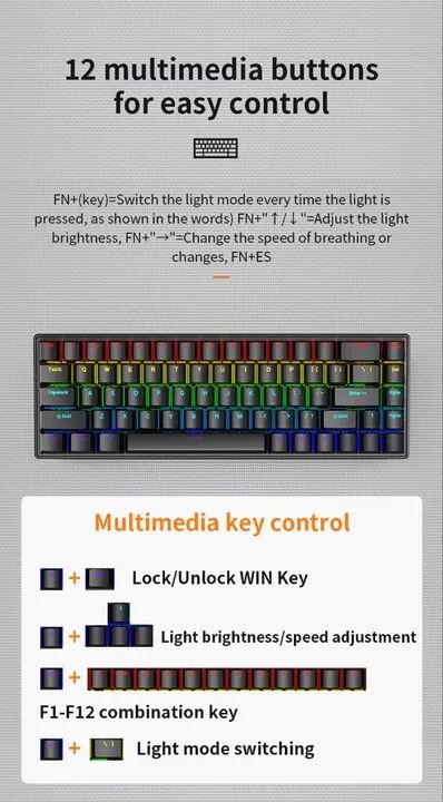 Teclado RGB Skylion k68 - Foto 4