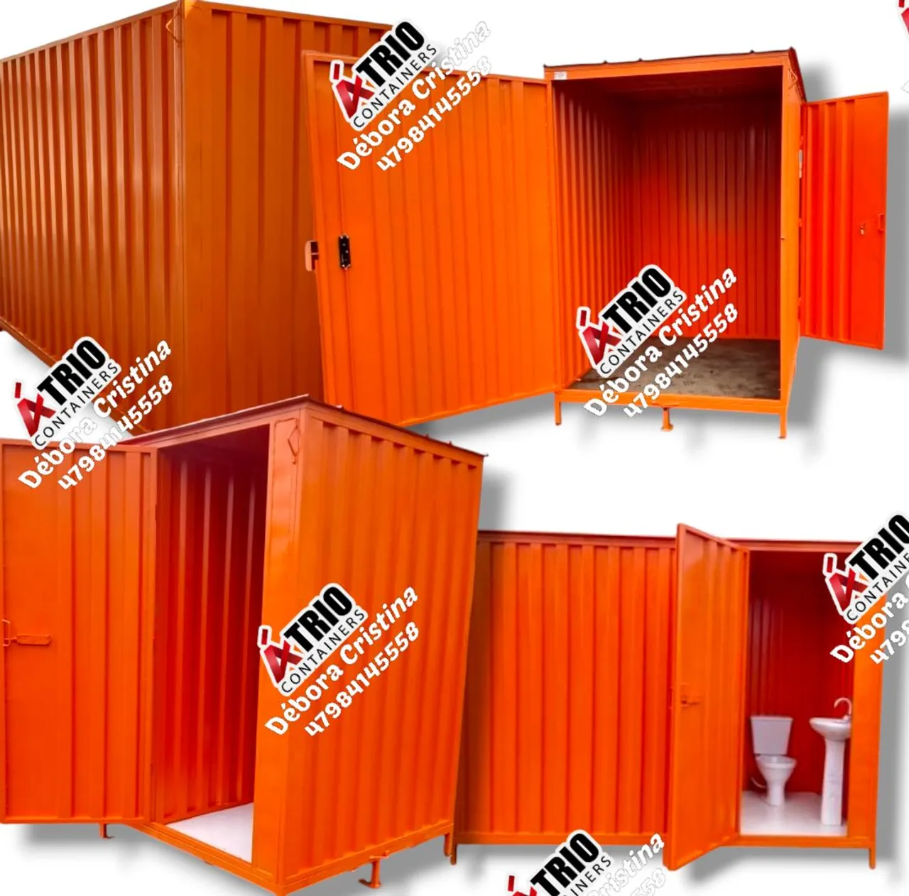 Container almoxarifado com banheiro desmontável 
