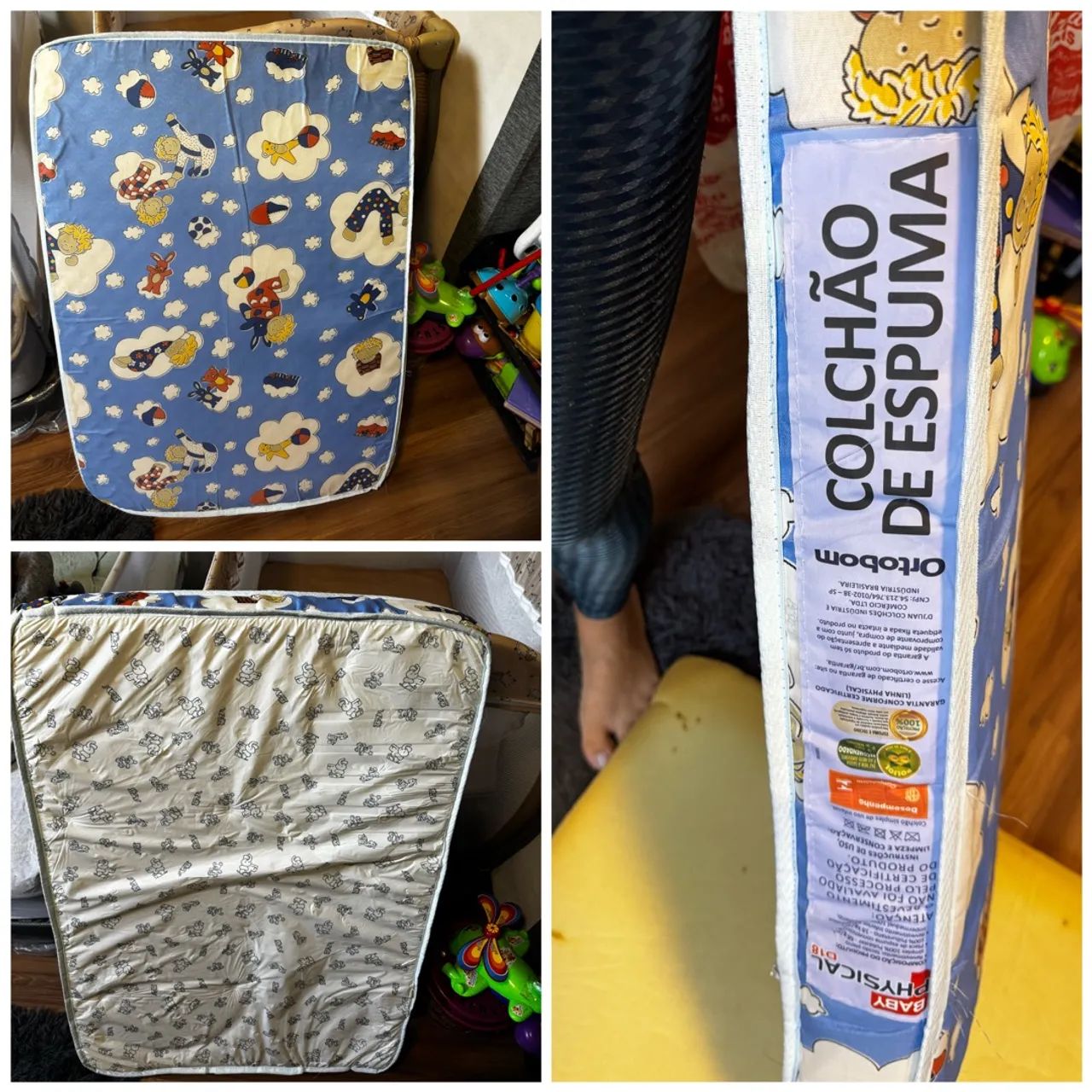 Berço desmontável Burigotto e colchão Ortobom - Foto 2