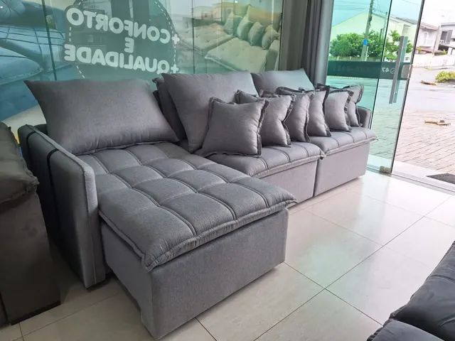 Linha Premium de sofás camas sem caixa e braços slin mega luxuoso - Foto 3