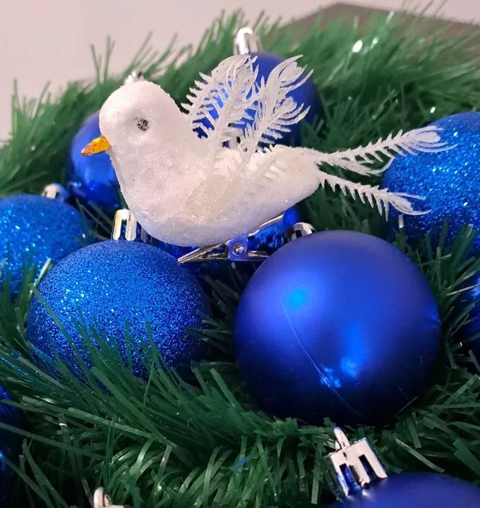 Enfeites de Natal Azul - Pacotes com 12 peças - 5cm - Foto 3