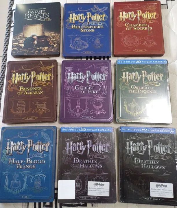 coleção steelbook bluray harry potter/ mundo mágico