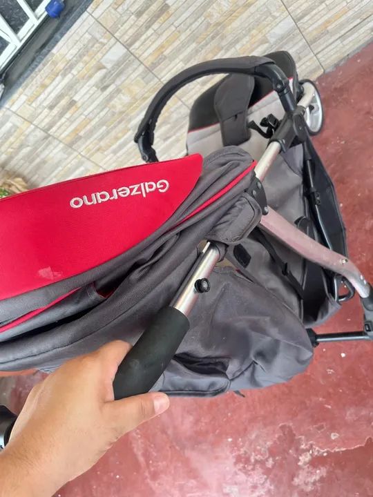 Carrinho de Bebê Apollo Grafite Vermelho - Foto 5