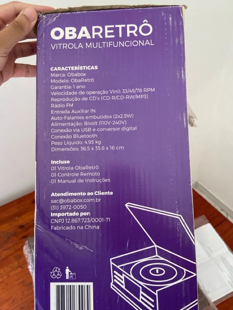 Vitrola Multifuncional OBA Retrô - Foto 4