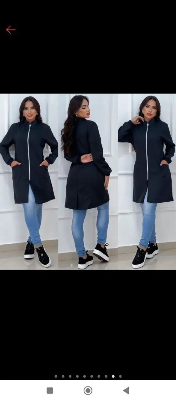 Jaleco Feminino Preto com Zíper