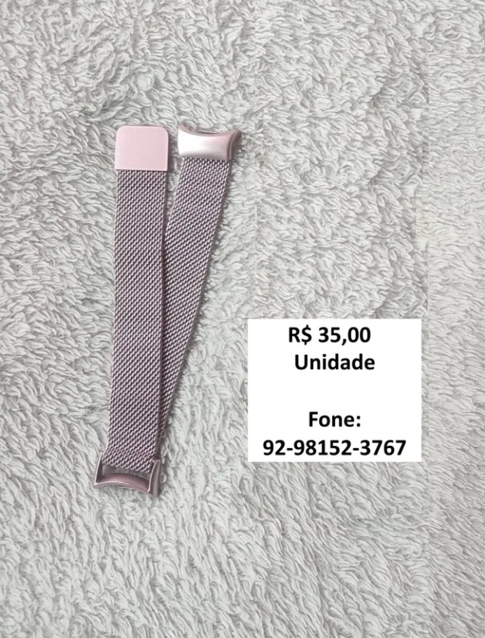Pulseira Rosa metálica magnética p/ Mi band 8 e 9 rosa R$ 35,00 / Preta 40,00 - Foto 3