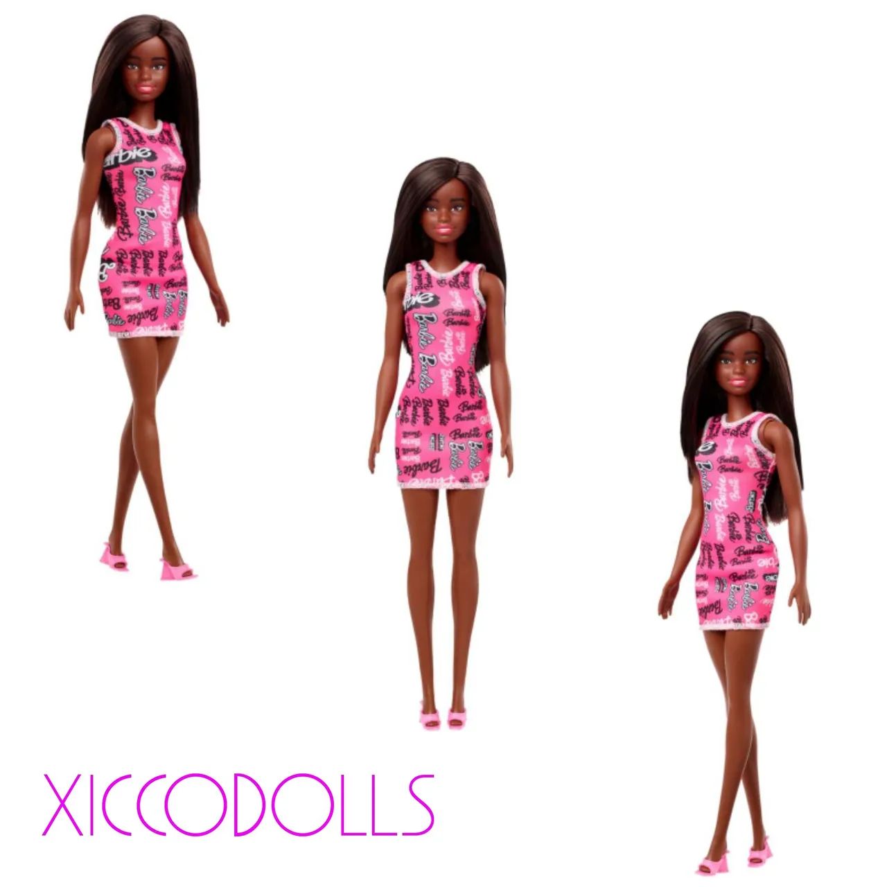 Boneca Barbie Negra com vestido Pink - Foto 3