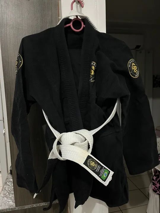Kimono jiujitsu trançado profissional preto
