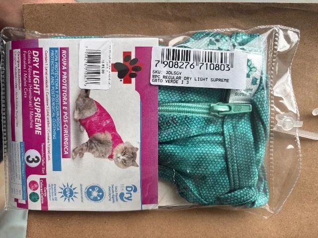 Macacão cirúrgico para gatos fêmeas 