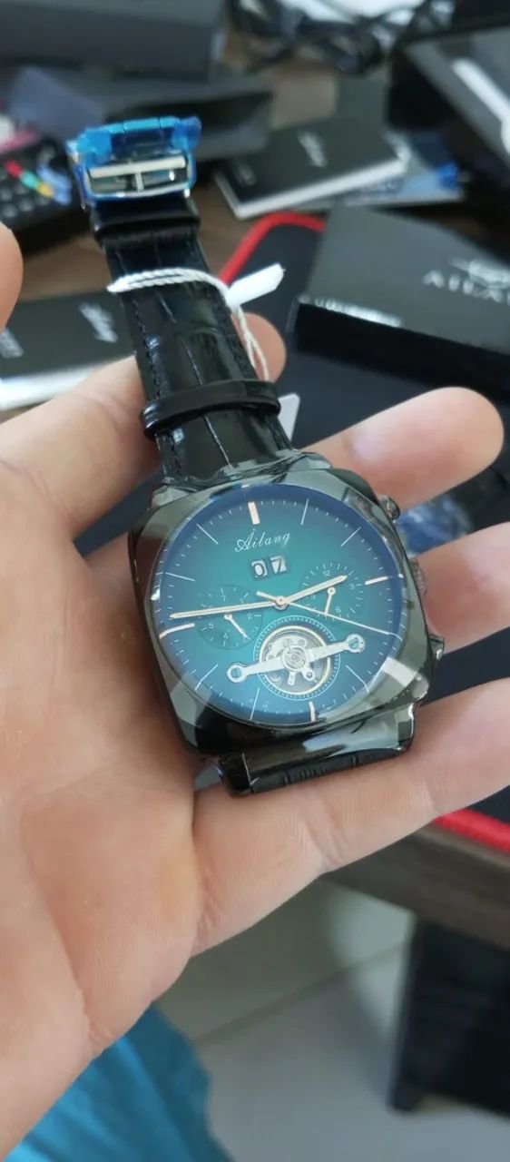 Relógio Ailang Masculino Luxo Automático Quadrado Black - Novo - Entrego!! - Foto 4