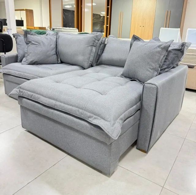 Sofá Cama Baú Retrátil e Reclinável 2,20m D33 DIVIDIMOS EM ATE 10 X SEM JUROS  - Foto 3