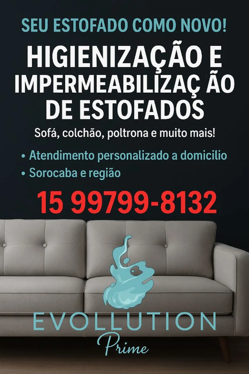 Higienização e impermeabilização de estofados