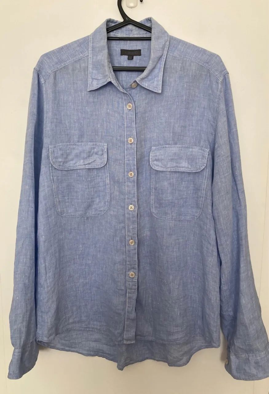 Camisa de linho azul Abrand 