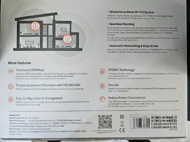 Par Roteadores Mesh Xiaomi AX3000 WiFi6 - Versão Global - Foto 4
