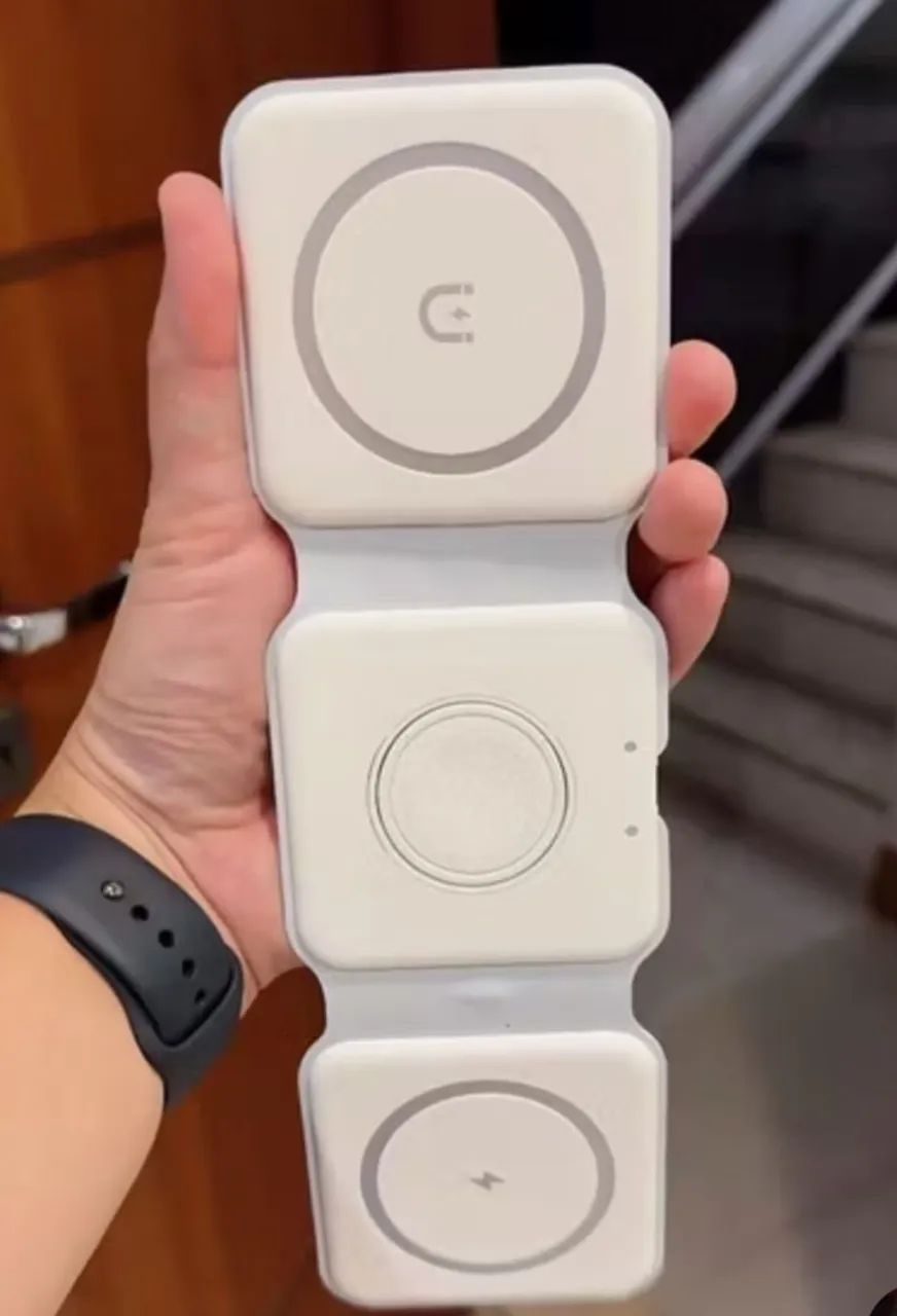 Carregador Magnético 3 em 1 Para Iphone Airpods AppleWhatch 