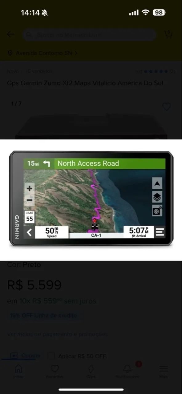 GPS Garmin Zumo XT2 Mapa Vitalicio América Do Sul - Foto 3