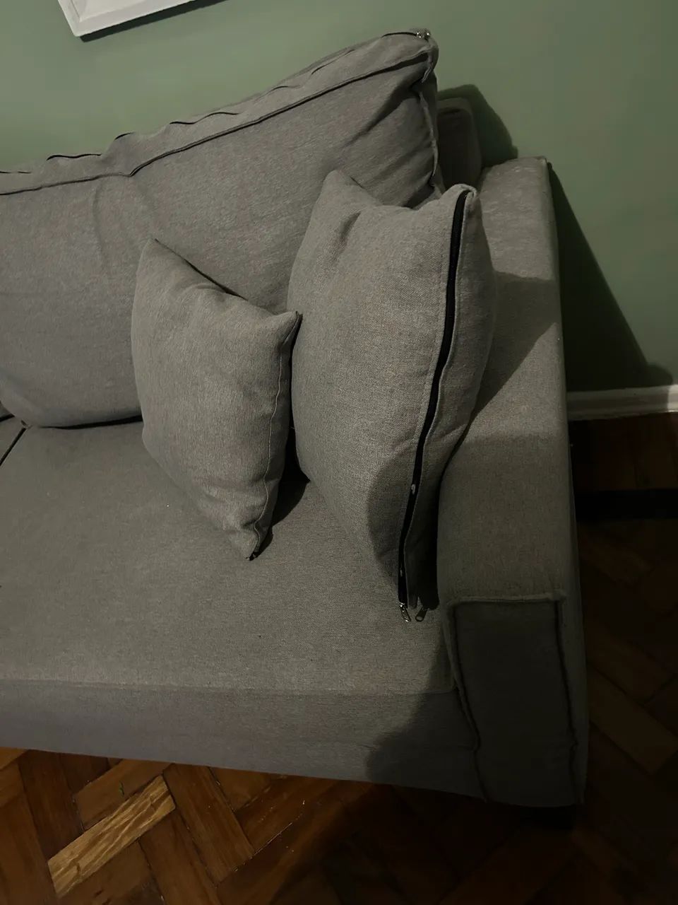 Sofá 3 lugares cinza linho 1.82x0.82 - Foto 2