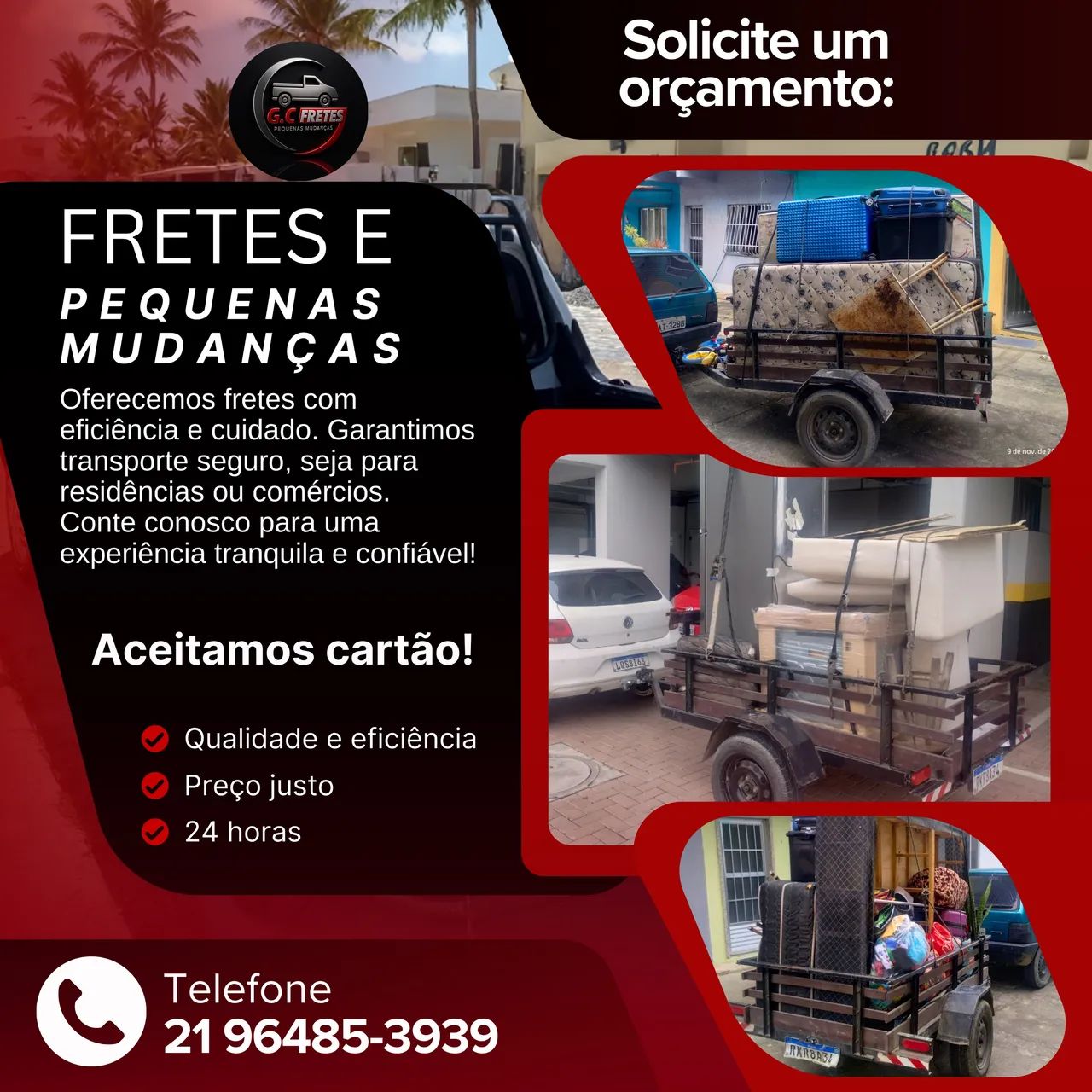 Fretes e pequenas mudanças 24 horas 