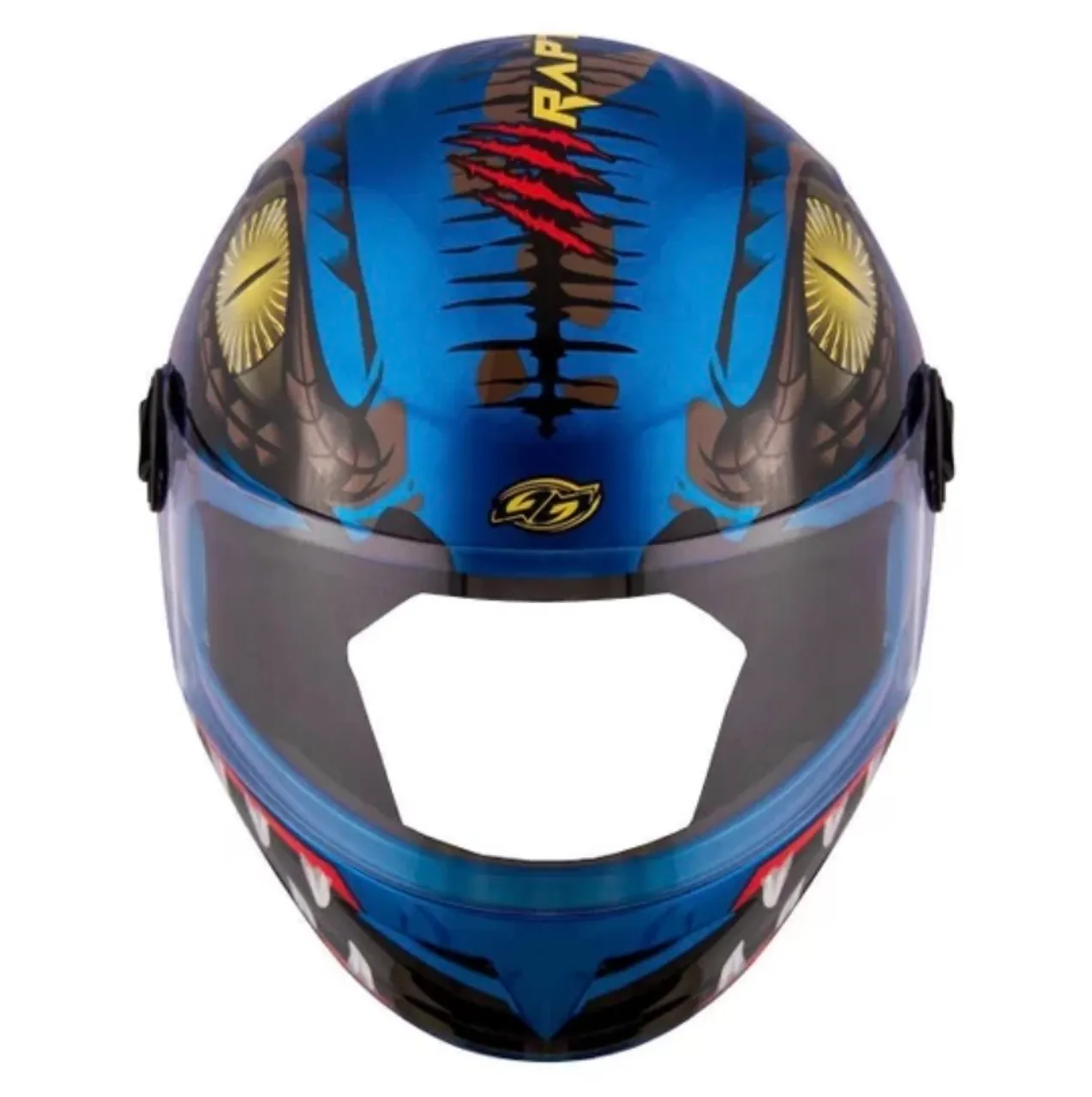 Capacete Raptor Azul - Design Dino Tamanho 54