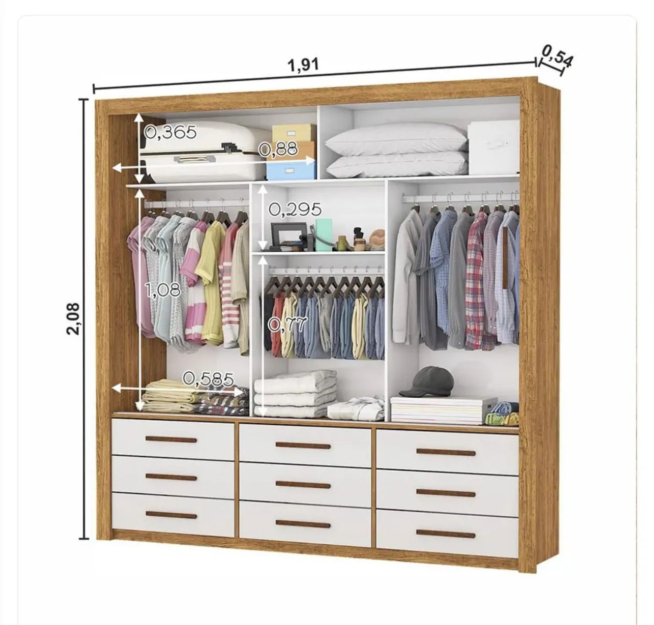 Guarda-Roupa de casal com 9 gavetas  - Foto 5