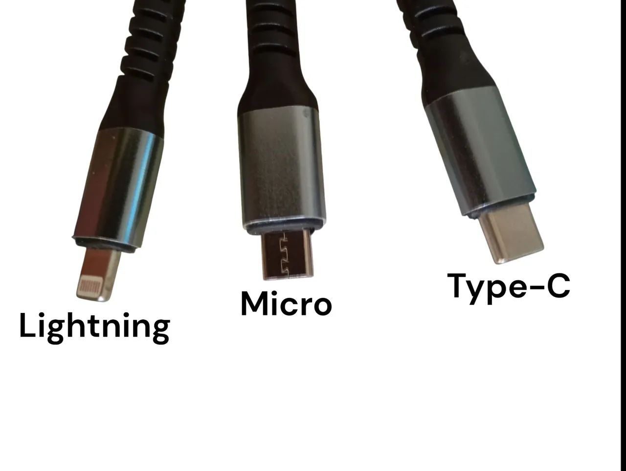 Cabo USB 3 em 1 - 100W Tipo C, Micro e Lightning Reforçado - Foto 2