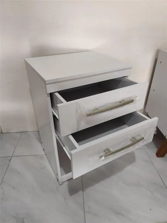 MESA DE CABECEIRA 100% MDF DUAS GAVETAS - Foto 3