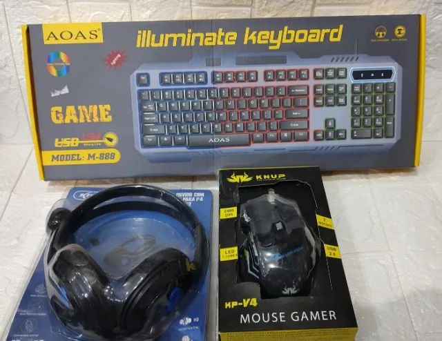 Kit game teclado , mouse e fone com fio 
