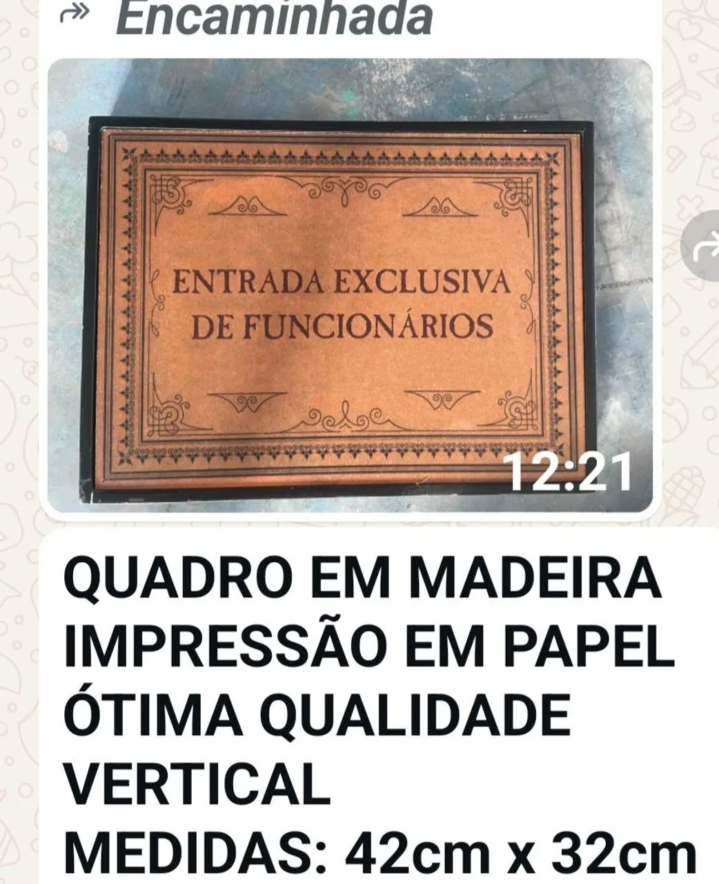 Quadro Entrada Exclusiva Funcionários