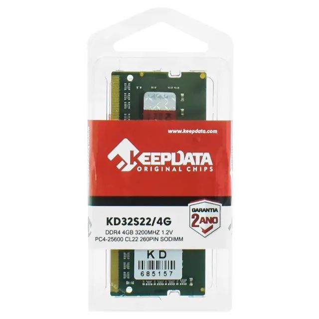 Memória RAM, DDR4, 4GB, 3200MHz, Notebook - KEEPDATA
