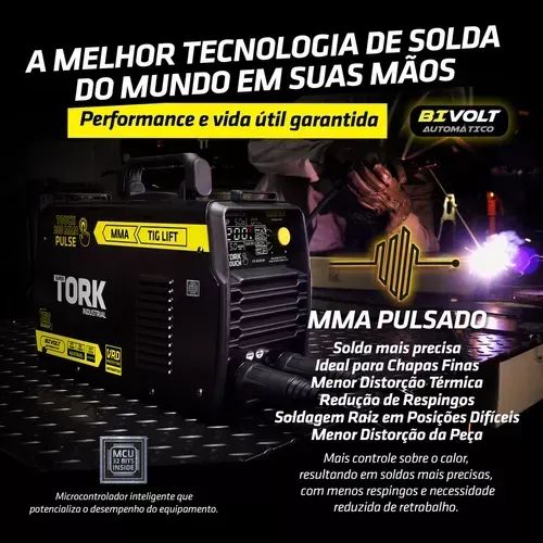 INVERSOR INDUSTRIAL 200 AMPERES TIG/ELETRODO 220V-Tork - Foto 4