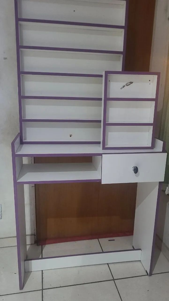 Mesa de manicure - Branco/Lilás - Foto 4