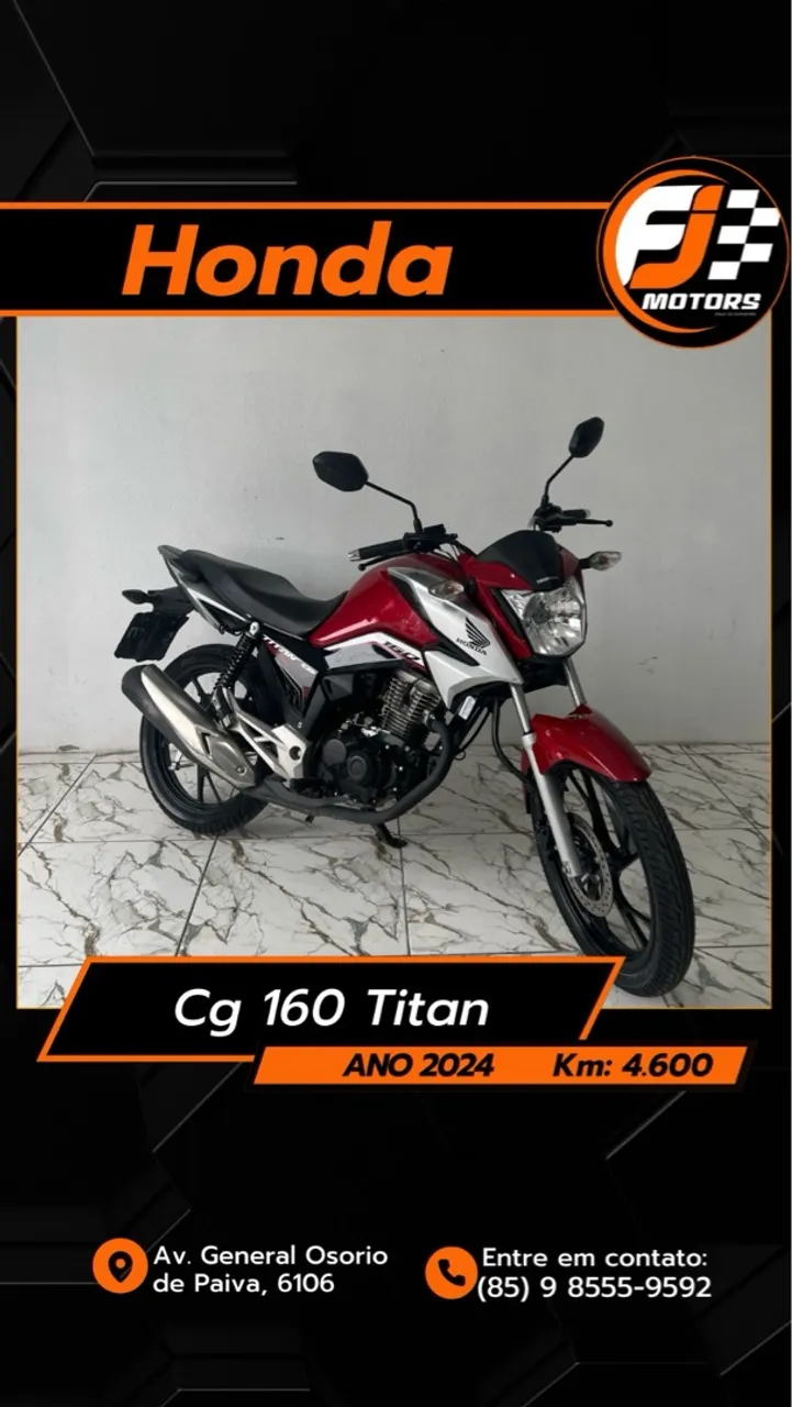 Honda TITAN 160 ano 2024,estado de zero aceitamos cartão e financiamento