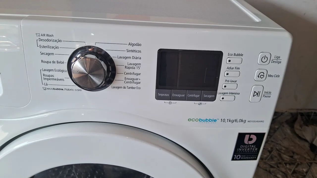 Vendo lava e seca samsung 10kg 110v semi nova  - Foto 4