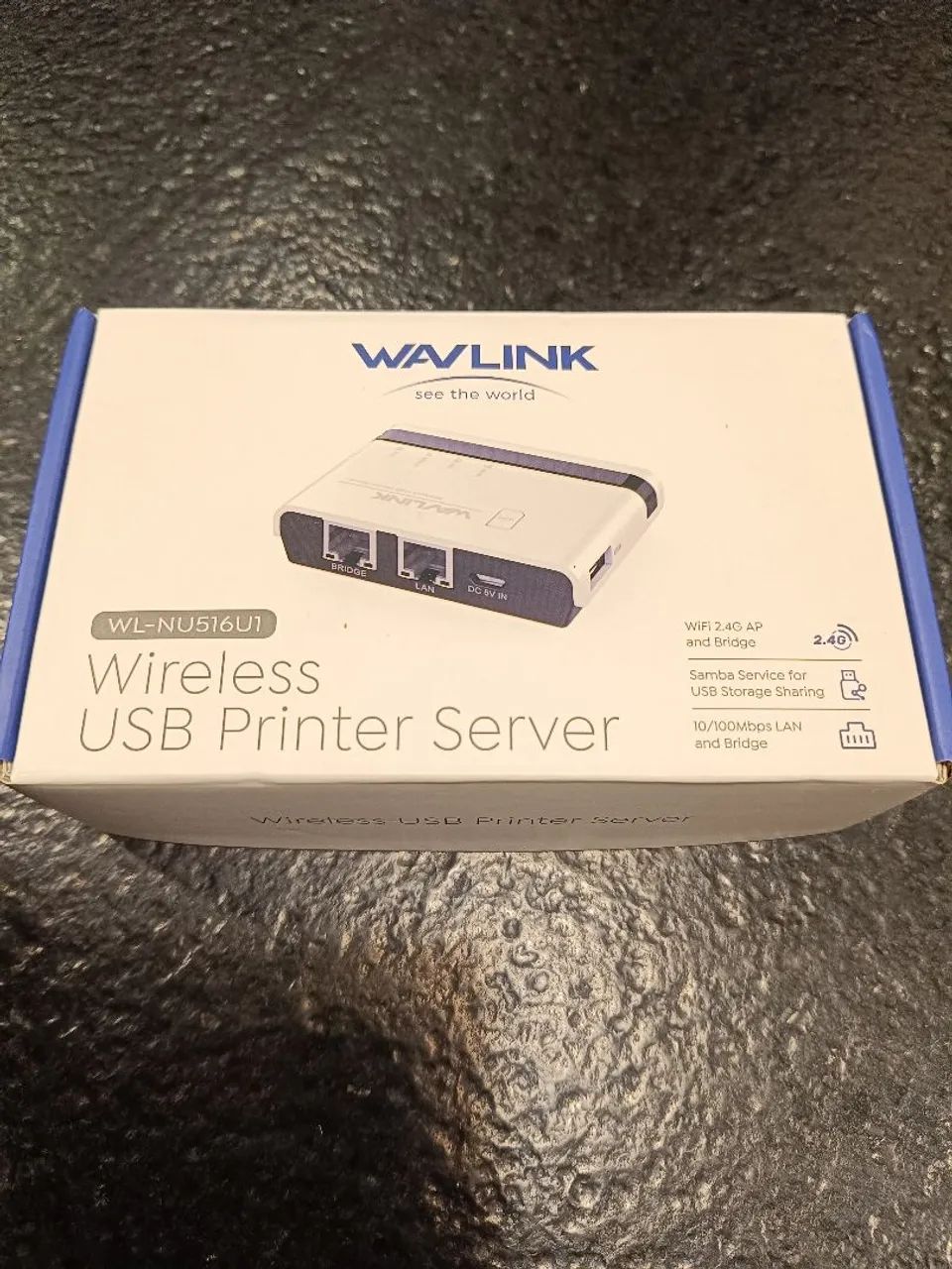 Roteador Wireless USB Printer Server WAVLINK WL-NU516U1 Sem Uso. 